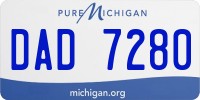 MI license plate DAD7280