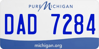 MI license plate DAD7284