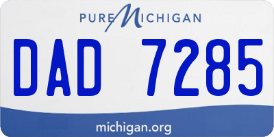 MI license plate DAD7285