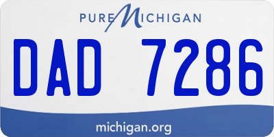 MI license plate DAD7286