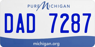 MI license plate DAD7287