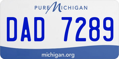 MI license plate DAD7289