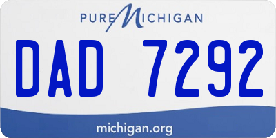 MI license plate DAD7292