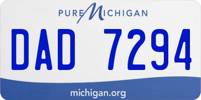 MI license plate DAD7294