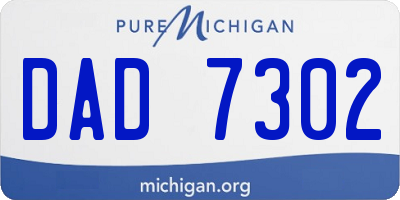 MI license plate DAD7302