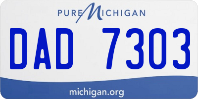 MI license plate DAD7303