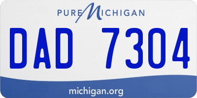 MI license plate DAD7304
