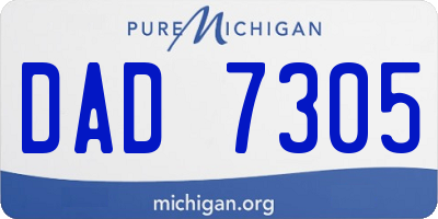MI license plate DAD7305