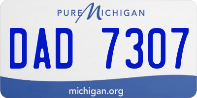 MI license plate DAD7307