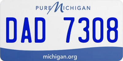 MI license plate DAD7308