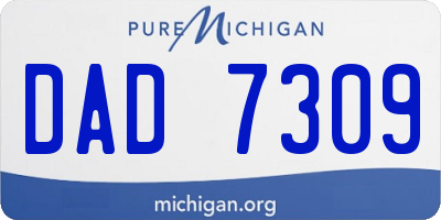 MI license plate DAD7309