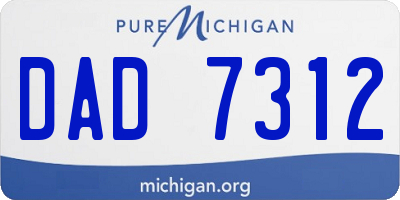 MI license plate DAD7312