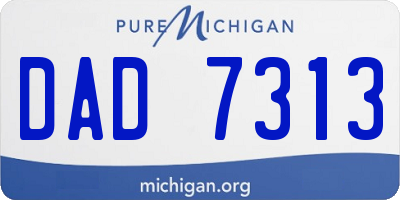 MI license plate DAD7313