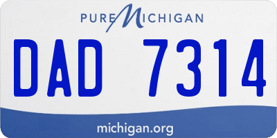 MI license plate DAD7314