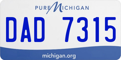 MI license plate DAD7315
