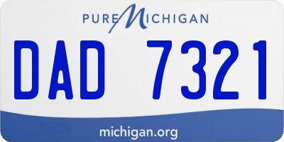 MI license plate DAD7321
