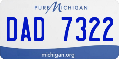 MI license plate DAD7322