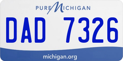 MI license plate DAD7326