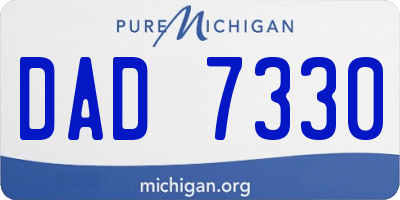 MI license plate DAD7330