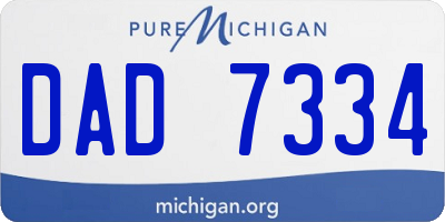 MI license plate DAD7334