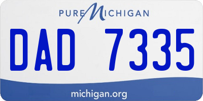 MI license plate DAD7335