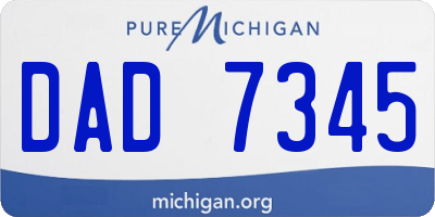 MI license plate DAD7345