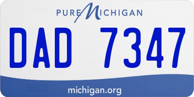 MI license plate DAD7347