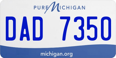 MI license plate DAD7350
