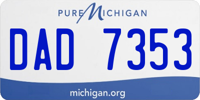 MI license plate DAD7353