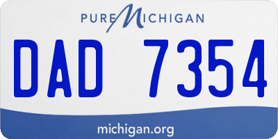 MI license plate DAD7354