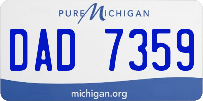 MI license plate DAD7359