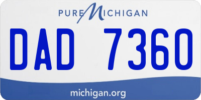 MI license plate DAD7360