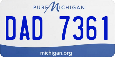 MI license plate DAD7361