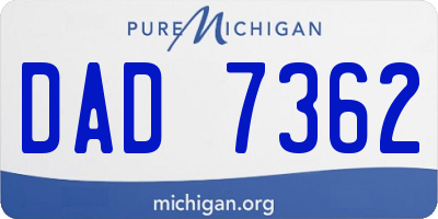 MI license plate DAD7362