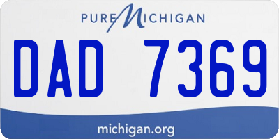 MI license plate DAD7369
