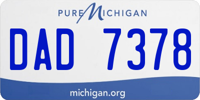 MI license plate DAD7378