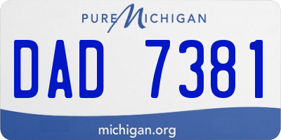 MI license plate DAD7381