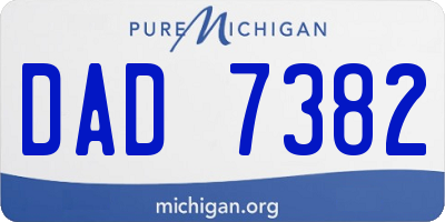 MI license plate DAD7382