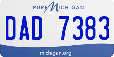 MI license plate DAD7383