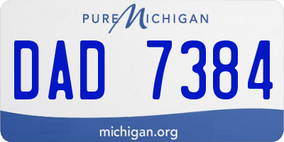 MI license plate DAD7384
