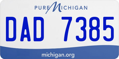 MI license plate DAD7385