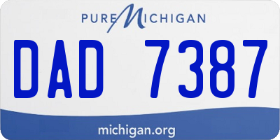 MI license plate DAD7387