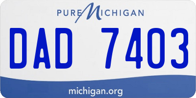MI license plate DAD7403