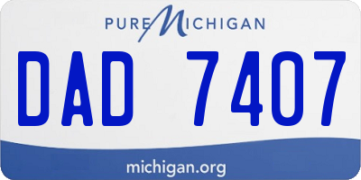 MI license plate DAD7407