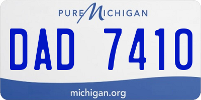 MI license plate DAD7410