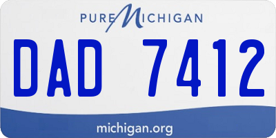 MI license plate DAD7412