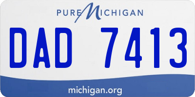 MI license plate DAD7413
