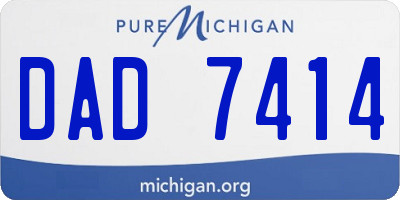 MI license plate DAD7414