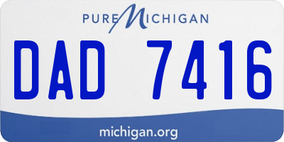 MI license plate DAD7416