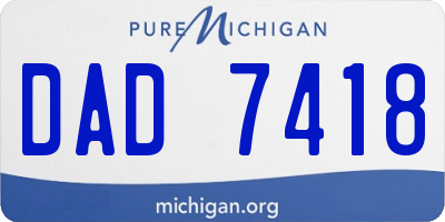 MI license plate DAD7418